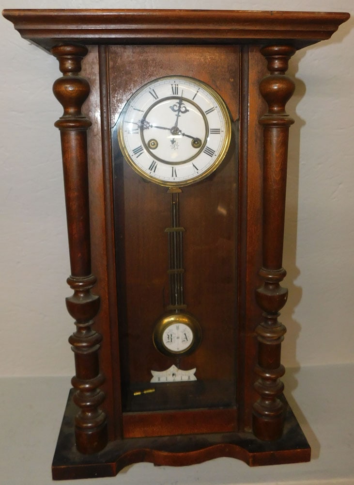 Antique Walnut Wall Clock by Junghans (1 of 4)