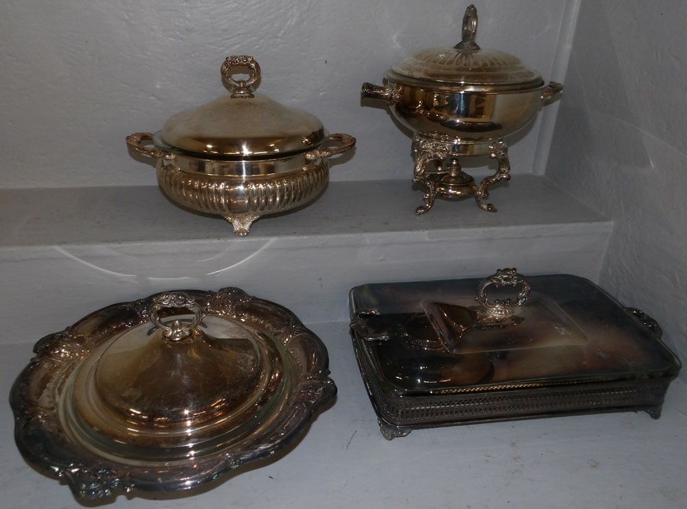 Four Silverplated Covered Dishes (1 of 4)