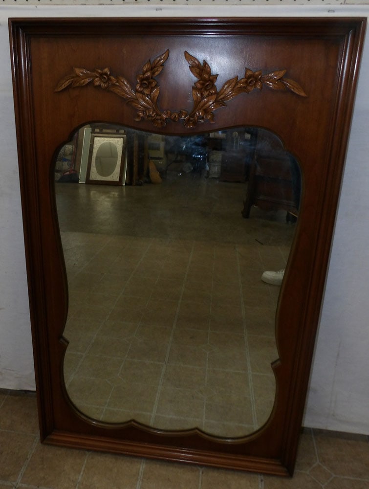 Walnut Framed Mirror (1 of 3)