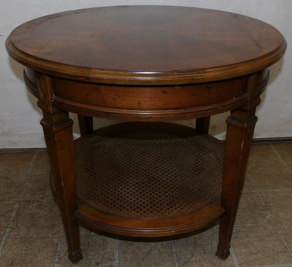 Cherry Two Tier Round Stand (1 of 3)