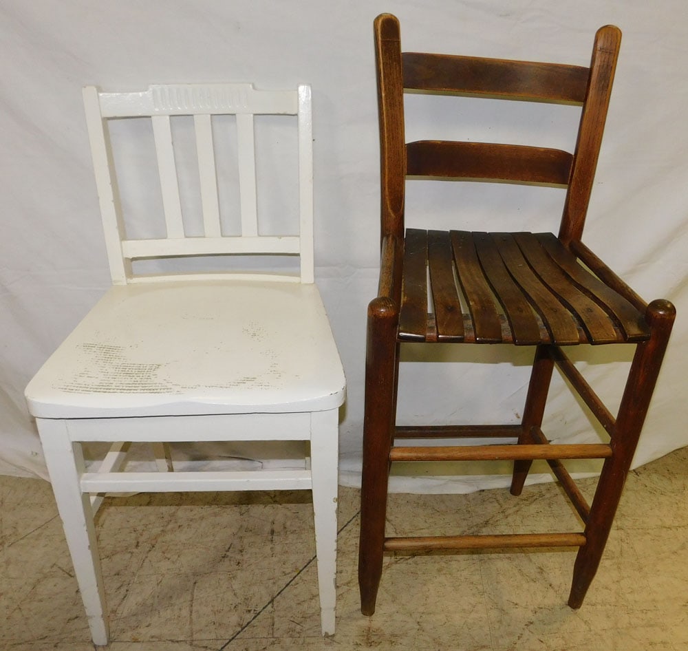 Painted Side Chair & Oak High Chair (1 of 1)