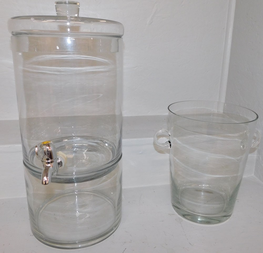 Glass Drink Dispenser & Ice Bucket (1 of 3)