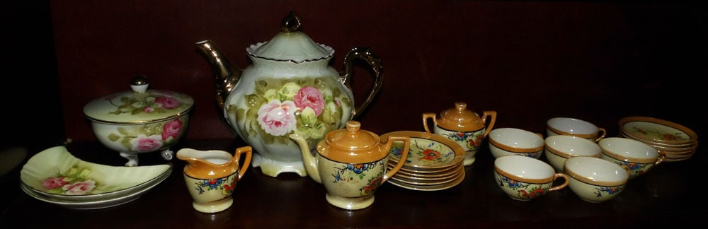 Lot of Porcelain Child's Tea Set & Hand Painted Porcelain Items (1 of 4)