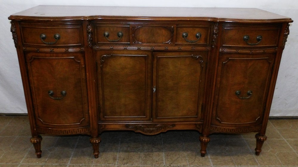 Walnut Sideboard: Walnut Sideboard . 60" W 21" D 35 3/4" H "ALL DESCRIPTIONS AND ANY CONDITION STATEMENT GIVEN BY LANGSTON AUCTION GALLERY ARE STRICTLY OPINIONS AND LANGSTON'S SHALL HAVE NO RESPONSIBILITY FOR ERRORS OR