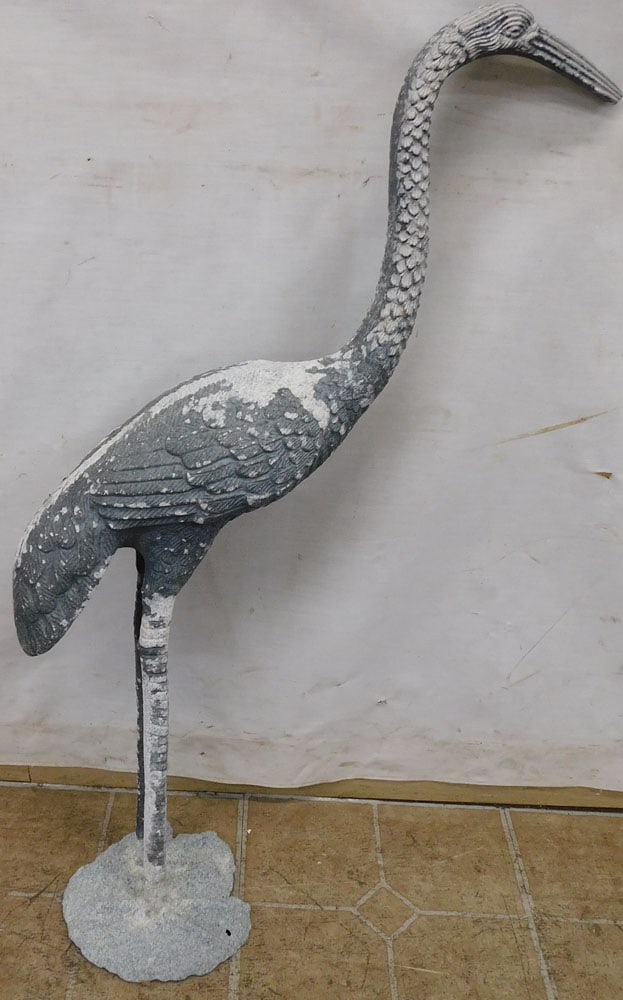 Cast Aluminum Heron Garden Statue (1 of 2)