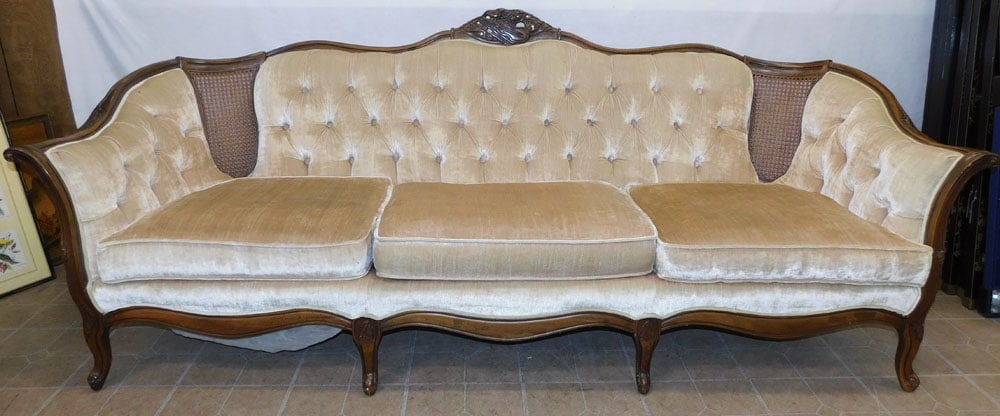 Cherry Upholstered French Style Sofa (1 of 7)