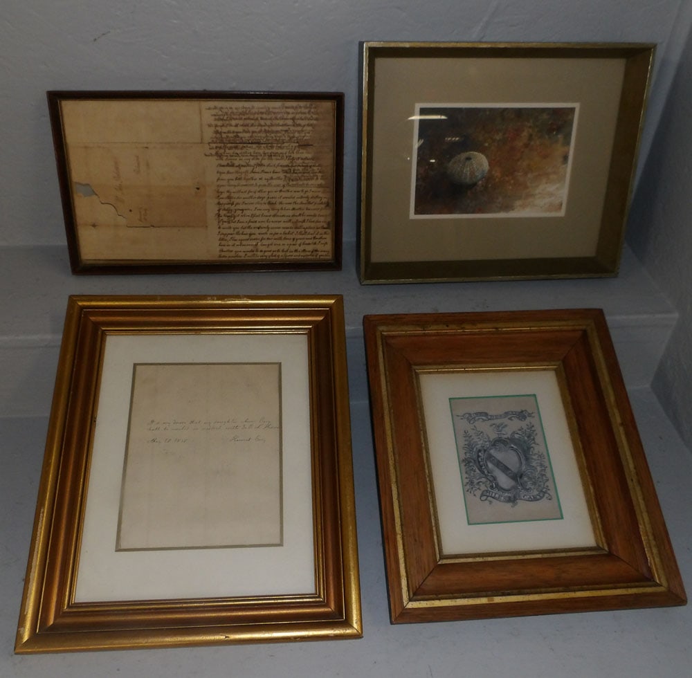 Two Framed Prints & Two Framed Documents (1 of 4)