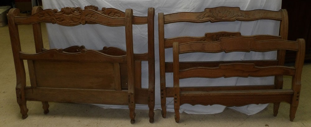 Pair of Walnut French Twin Beds, (No Rails) (1 of 5)