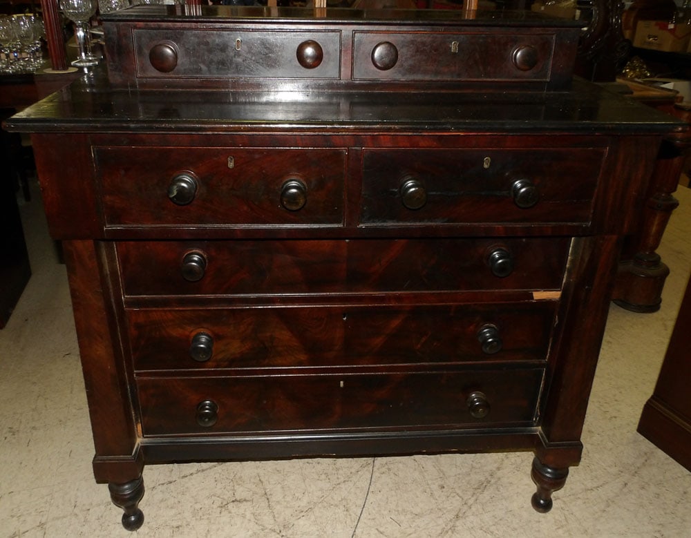 Antique Mahogany Empire 2/3 Drawer Chest (1 of 4)