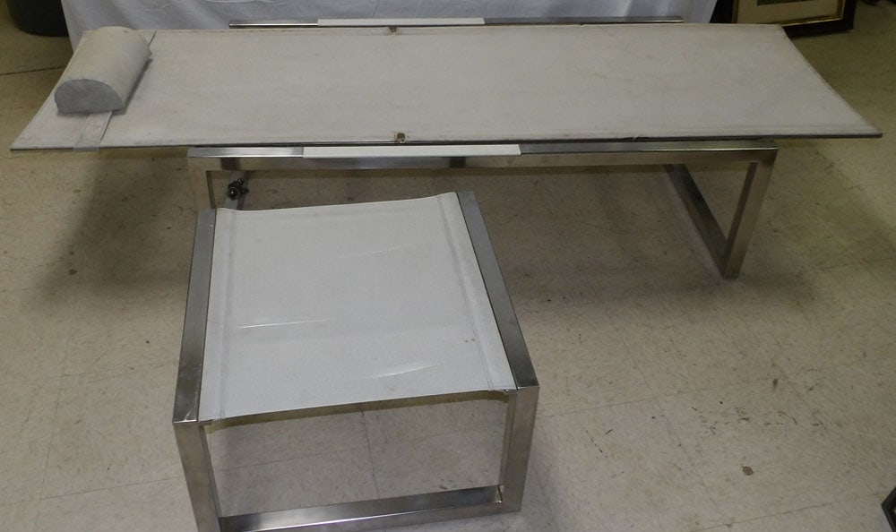 Modern Chrome Chase Lounge & Ottoman (1 of 4)