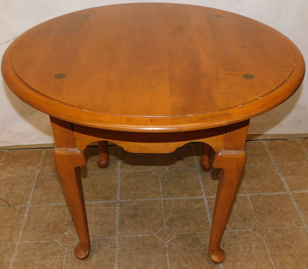 Round Cherry Tea Table by Ethan Allen (1 of 4)