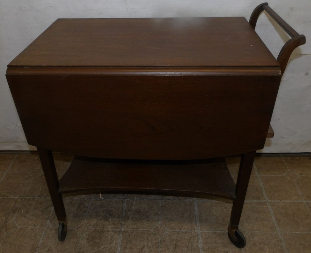 Mahogany Tea Cart on Wheels (1 of 4)