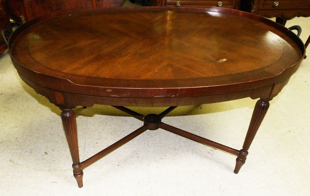 Mahogany Oval Shaped Coffee Table (1 of 3)