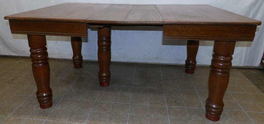 Antique Oak Dining Table with Two Leaves (1 of 4)