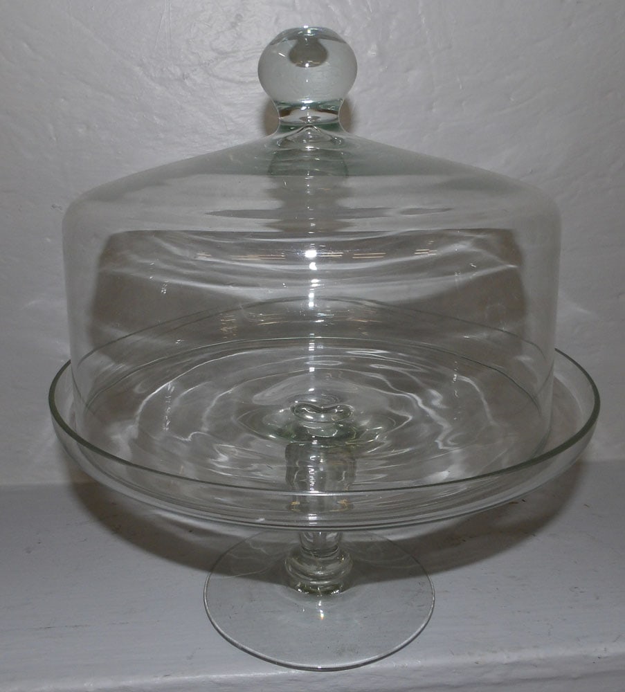 Glass Cake Stand with Dome Top (1 of 2)