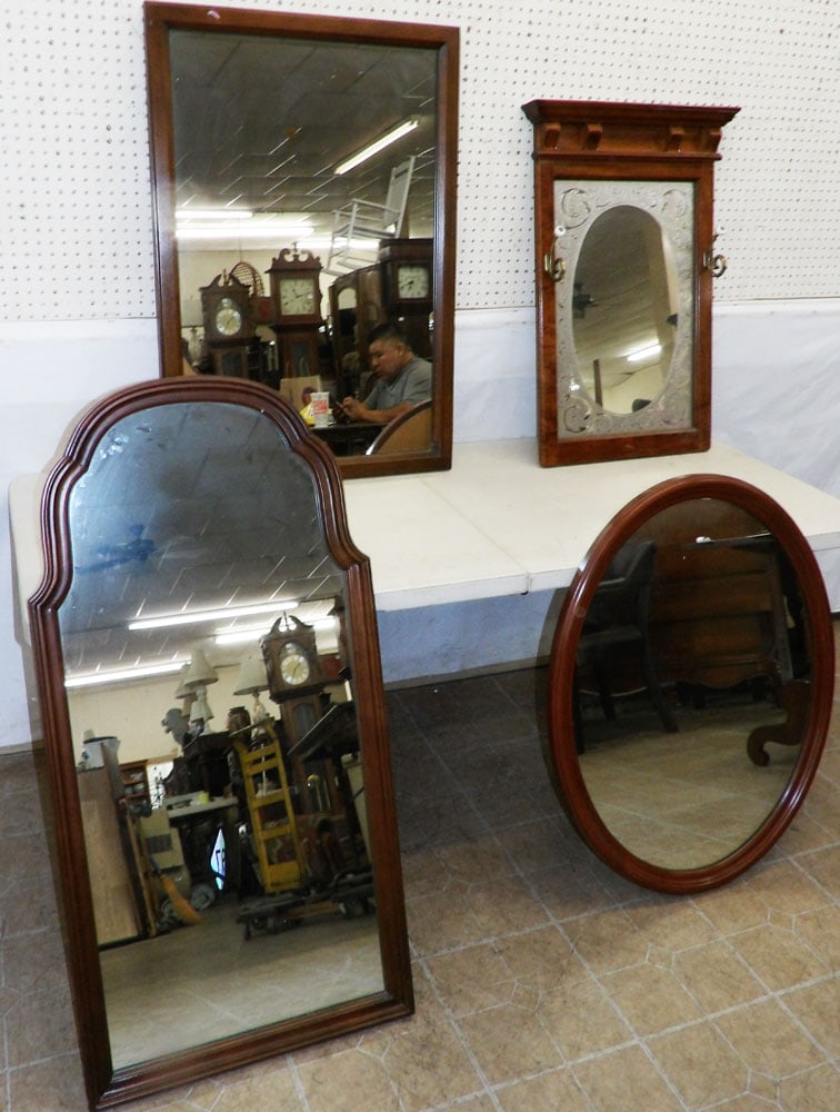 Four Cherry Framed Mirrors (1 of 3)
