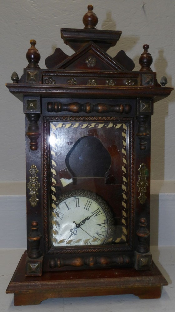 Painted Wood Decorative Shelf Clock (1 of 5)