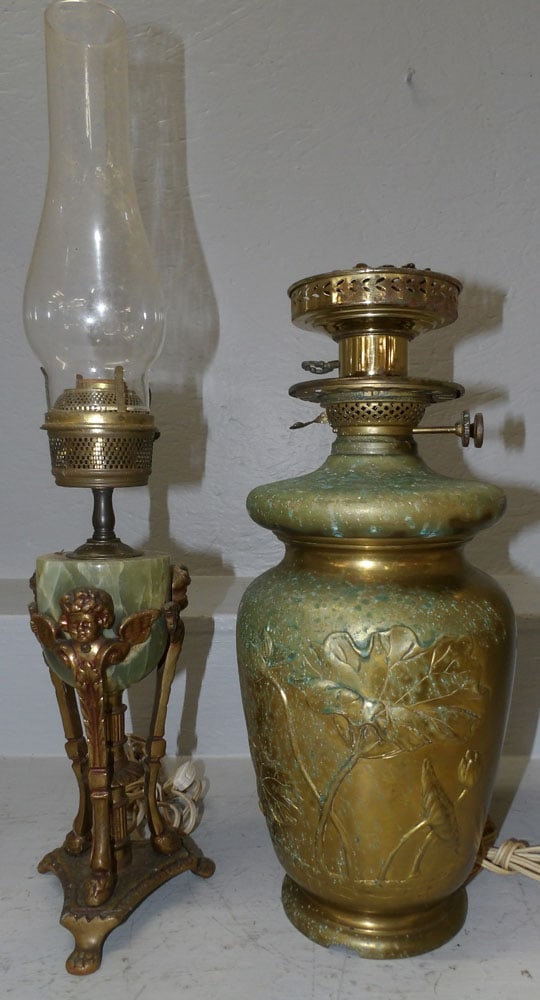 Brass Lamp & Marble Bronze Lamp (1 of 5)