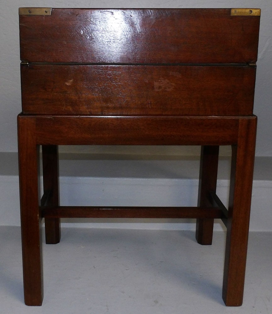 Antique Mahogany Brass Bound Lap Desk on Stand (1 of 7)