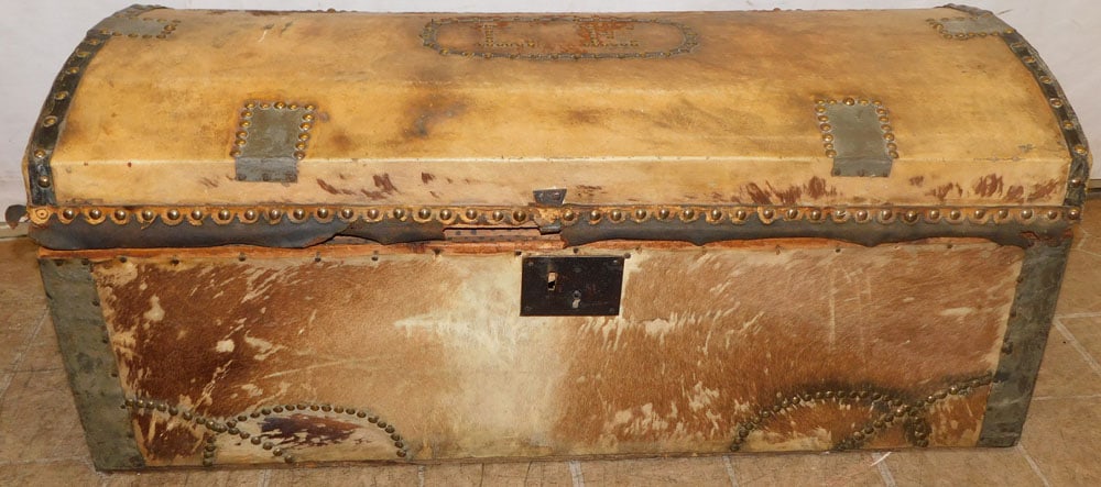 19th Century Hyde Covered Dome Top Trunk (1 of 5)
