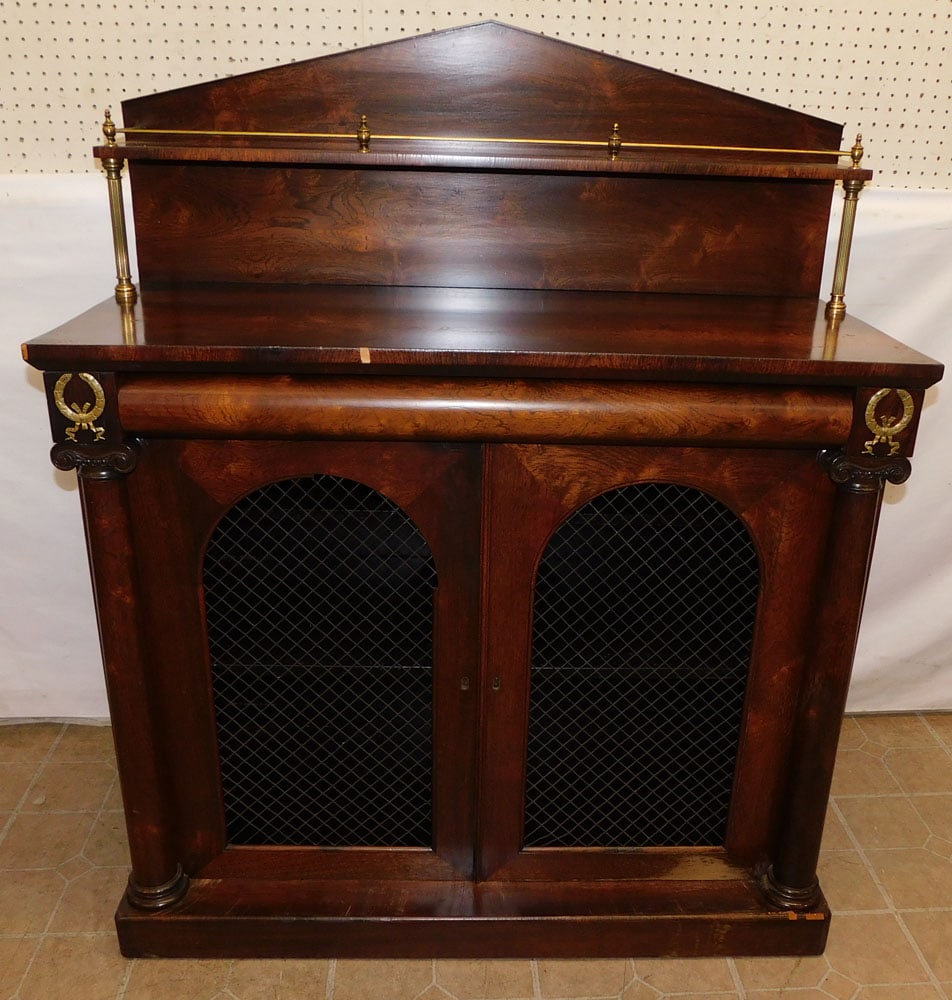 19th Century French Empire Rosewood Two Door Cabinet: 19th Century French Empire Rosewood Two Door Cabinet . 43 1/4" W 19 1/2" D 52 1/2" H