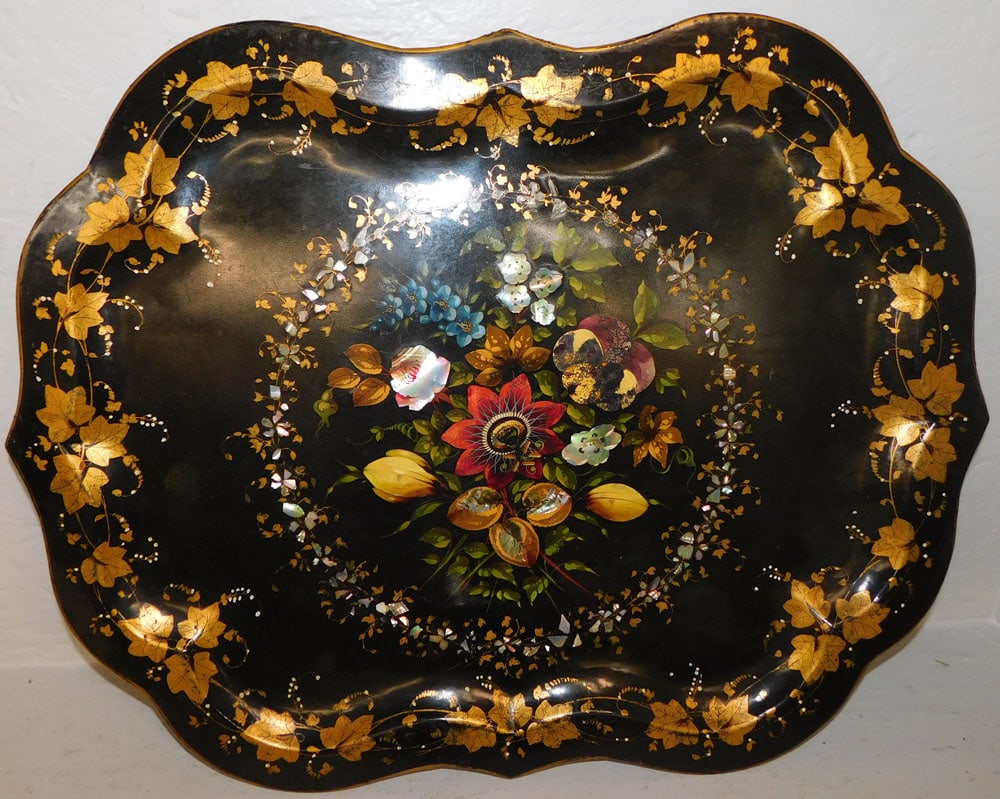 Antique Hand Painted Tole Tray (1 of 3)