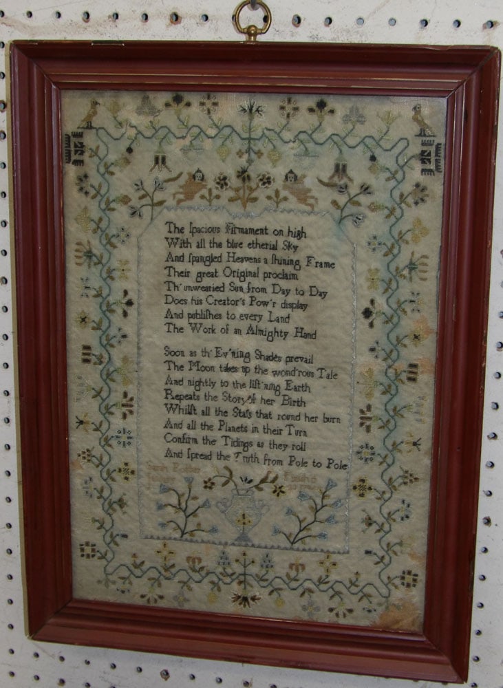 18th Century Framed Needlework Sampler by Sarah Potter Dated 1784 (1 of 8)