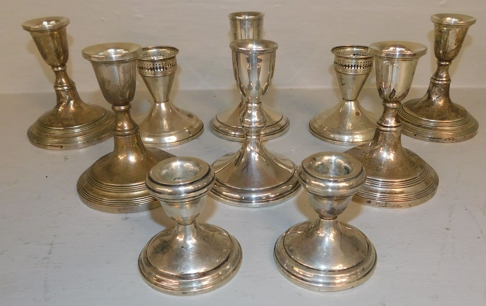 Ten Sterling Weighted Candlesticks (1 of 3)