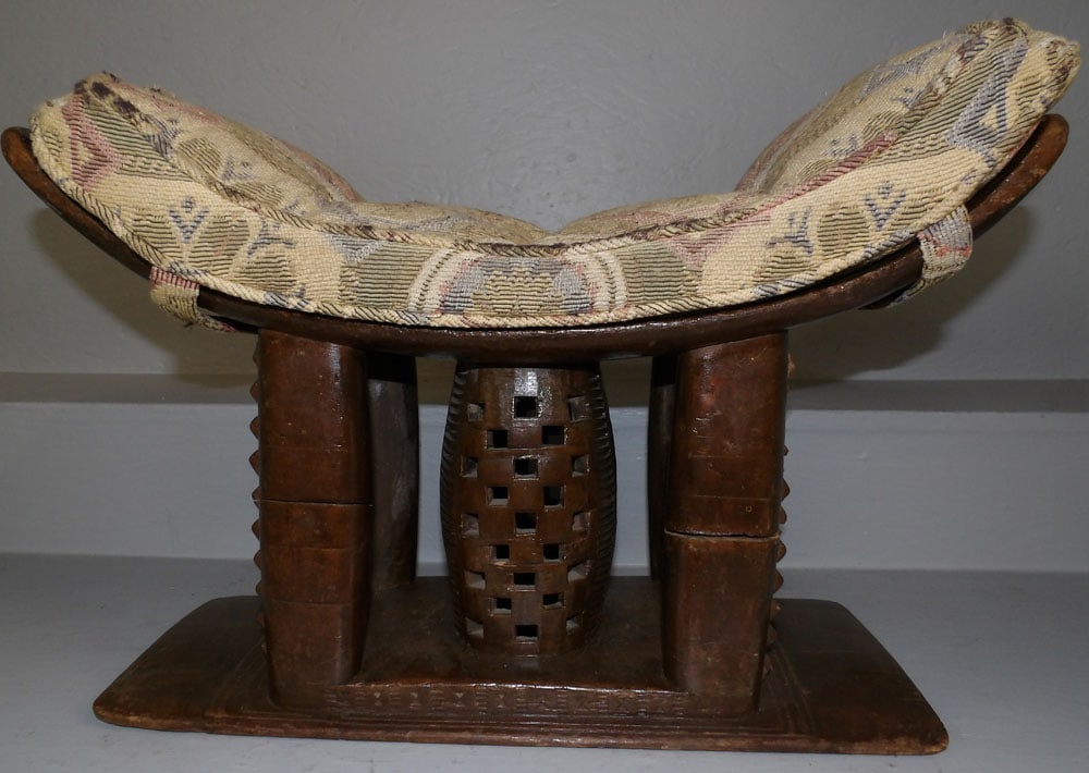Antique Carved Wood African Head Rest Form Stool (1 of 5)