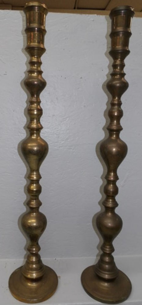 Pair of Large Brass Candlesticks (1 of 4)