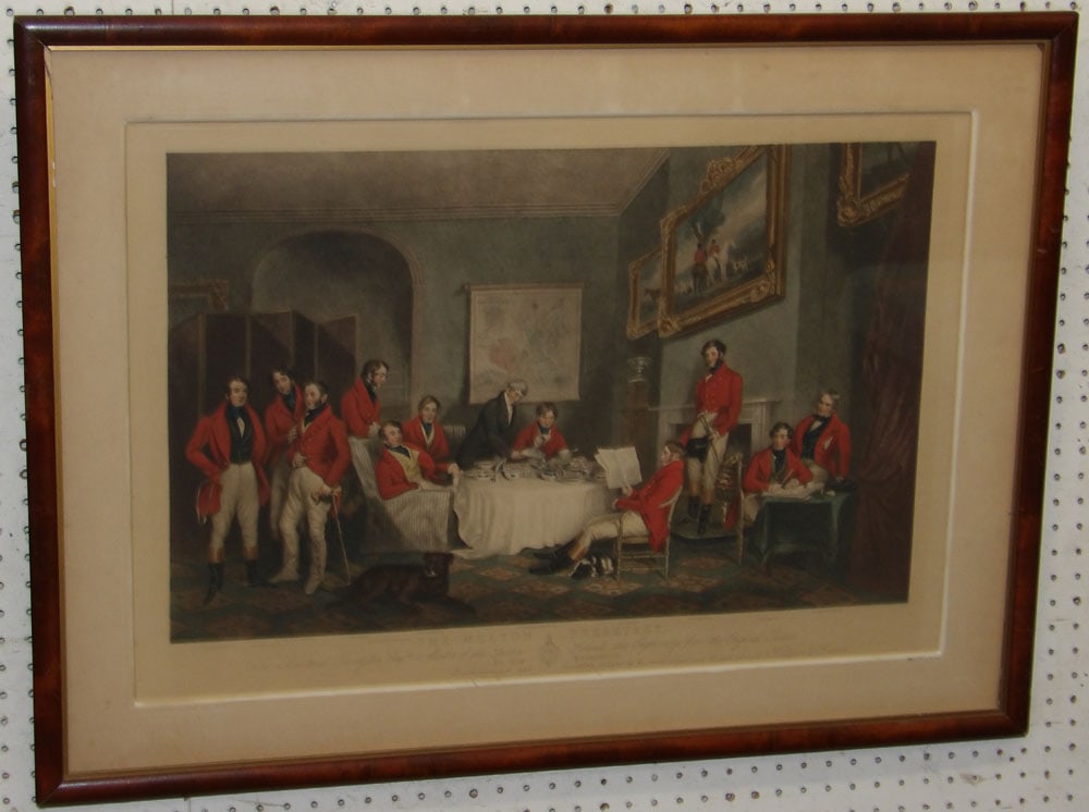 Large 19th Century Hand Colored Engraving Entitled The Melton Breakfast (1 of 8)