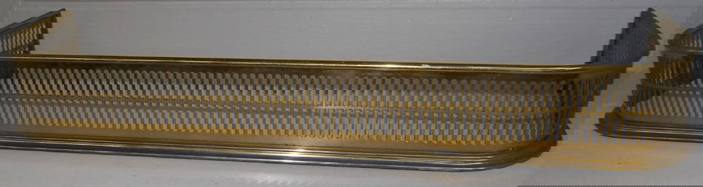 Antique Brass Open Work Fireplace Fender (1 of 4)