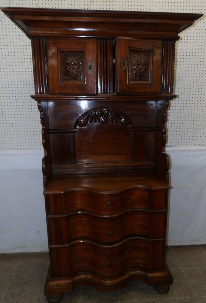 19th Century Two Part Walnut Italian Cupboard (1 of 7)