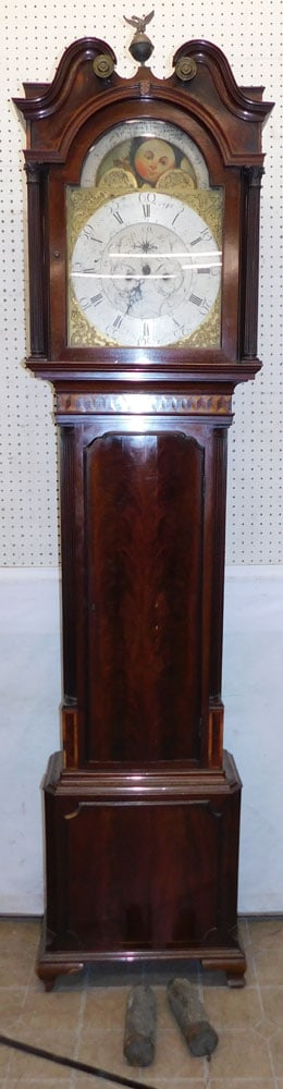 19th Century English Mahogany Inlaid Grandfather Clock Signed R. Bolton Wigan (1 of 8)