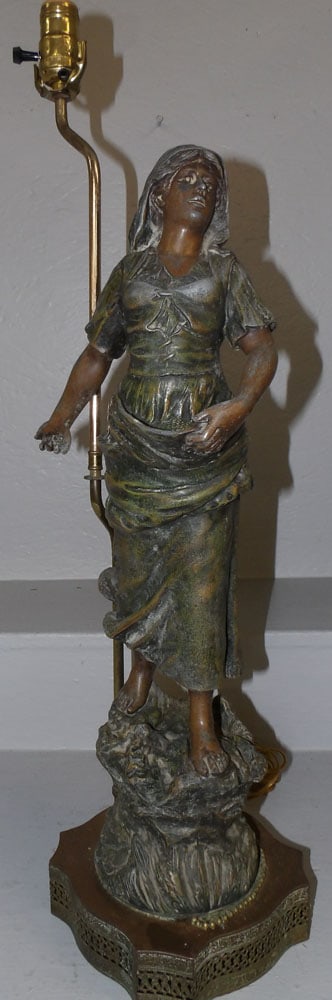 Antique Spelter Figural Statue Made Into Lamp (1 of 5)