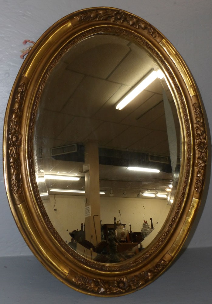Antique Gilded Framed Bevel Edge Mirror (1 of 3)