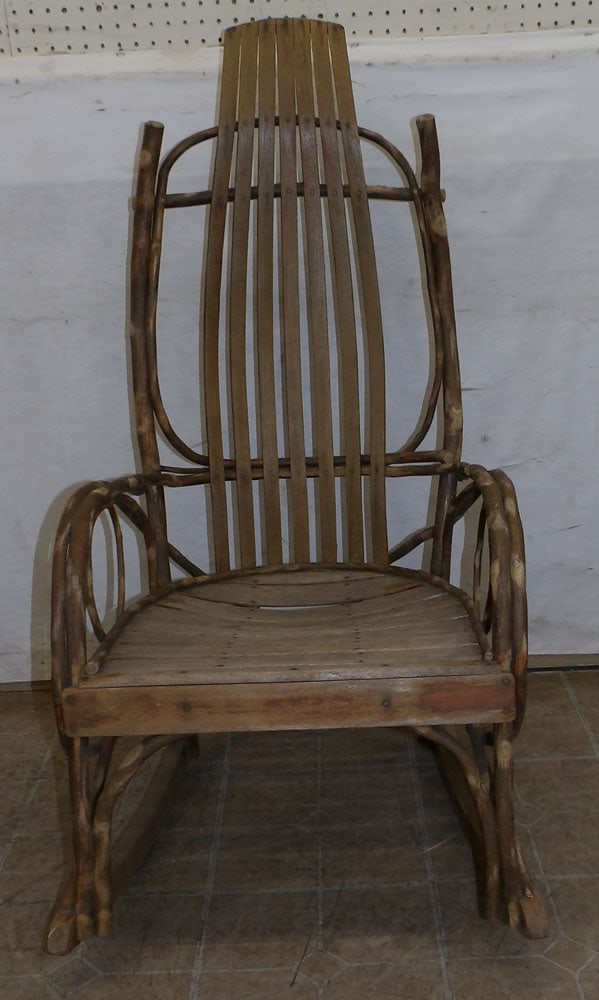 Adirondack Slatted Seat & Back Rocking Chair: Adirondack Slatted Seat & Back Rocking Chair . 44 1/2" H