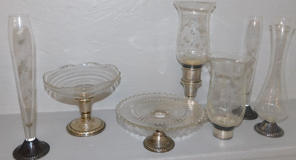 Seven Sterling Weighted & Glass Items (1 of 3)