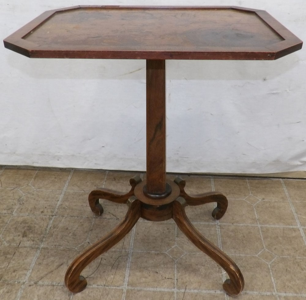 antique rosewood and burled walnut top stand (1 of 4)