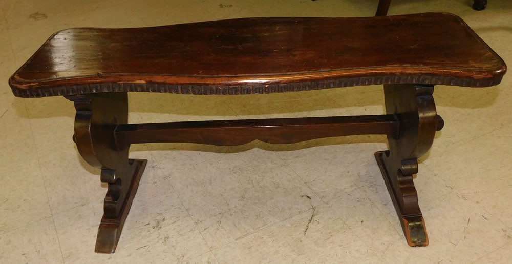 antique walnut Italian bench (1 of 5)