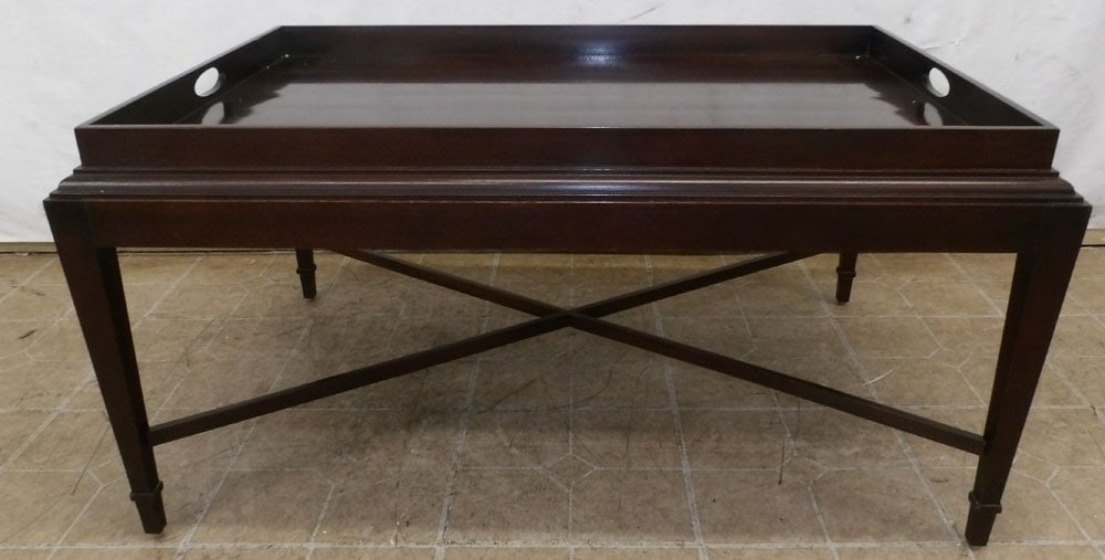 mahogany tray top coffee table by baker (1 of 4)