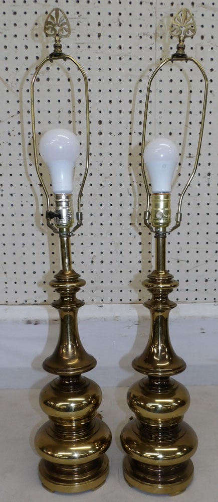pair gilded metal lamps (1 of 3)