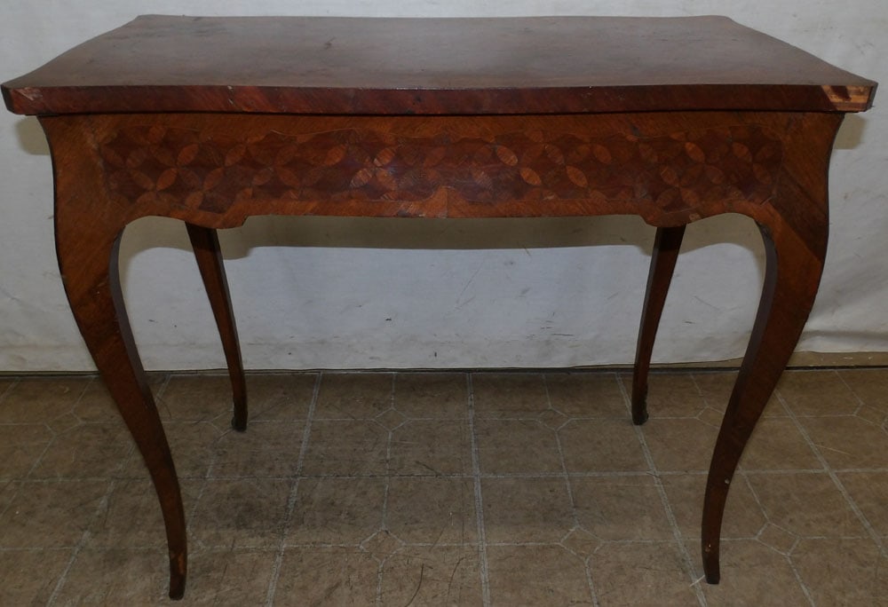 19th century French inlaid walnut vanity (1 of 7)