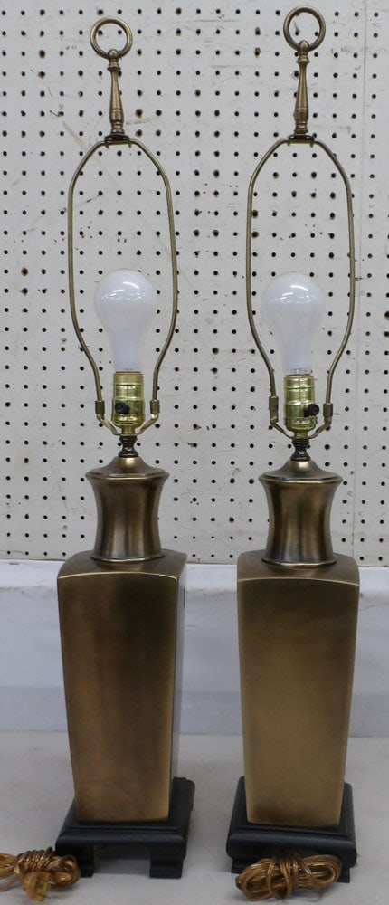 pair gilded metal lamps (1 of 4)