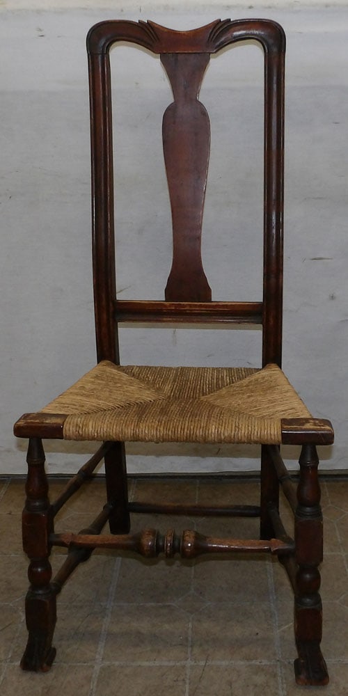 Spanish foot cherry Bannister back side chair: Spanish foot cherry Bannister back side chair. 40 1/4" H