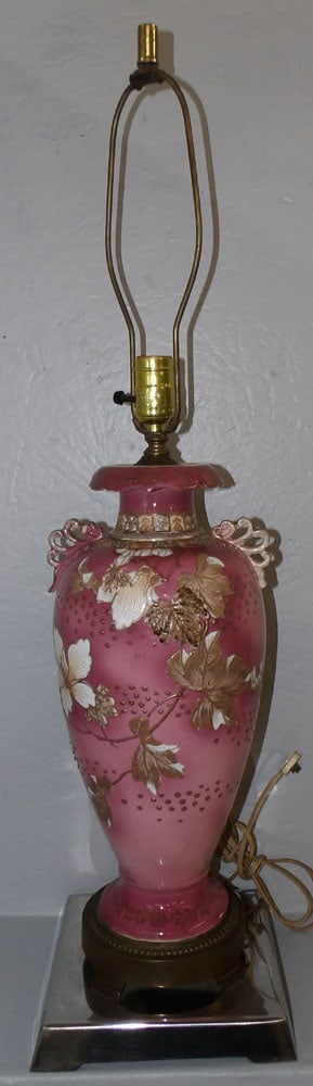 Large Satsuma Porcelain Vase Made Into Lamp (1 of 3)