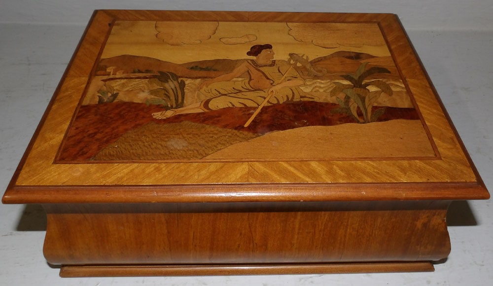 walnut inlaid dresser box (1 of 5)