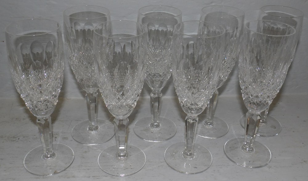 8 Waterford crystal champagnes: 8 Waterford crystal champagnes. 7 1/4" H
