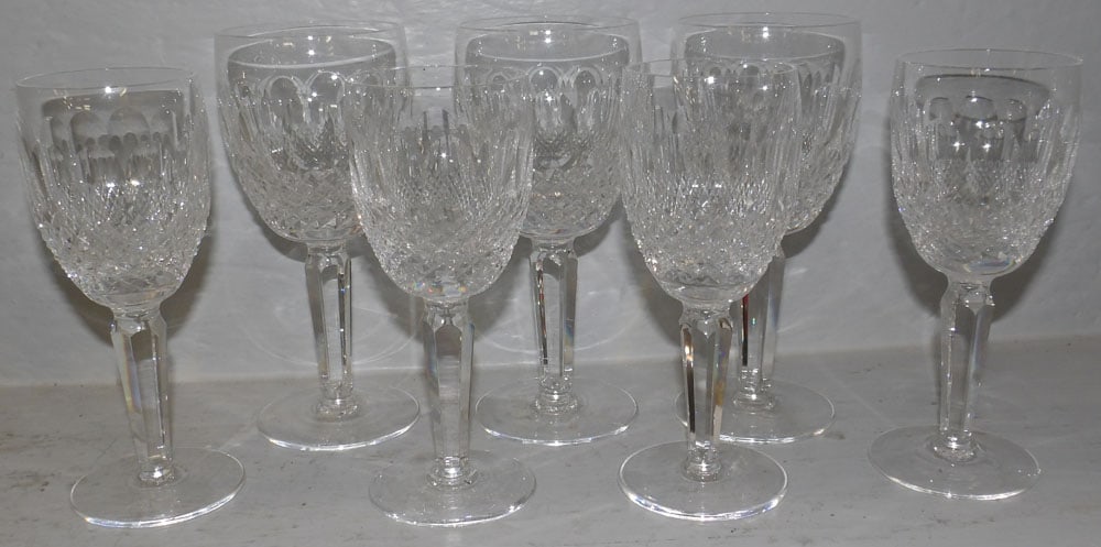 7 Waterford crystal wine glasses: 7 Waterford crystal wine glasses. Up to 7" H
