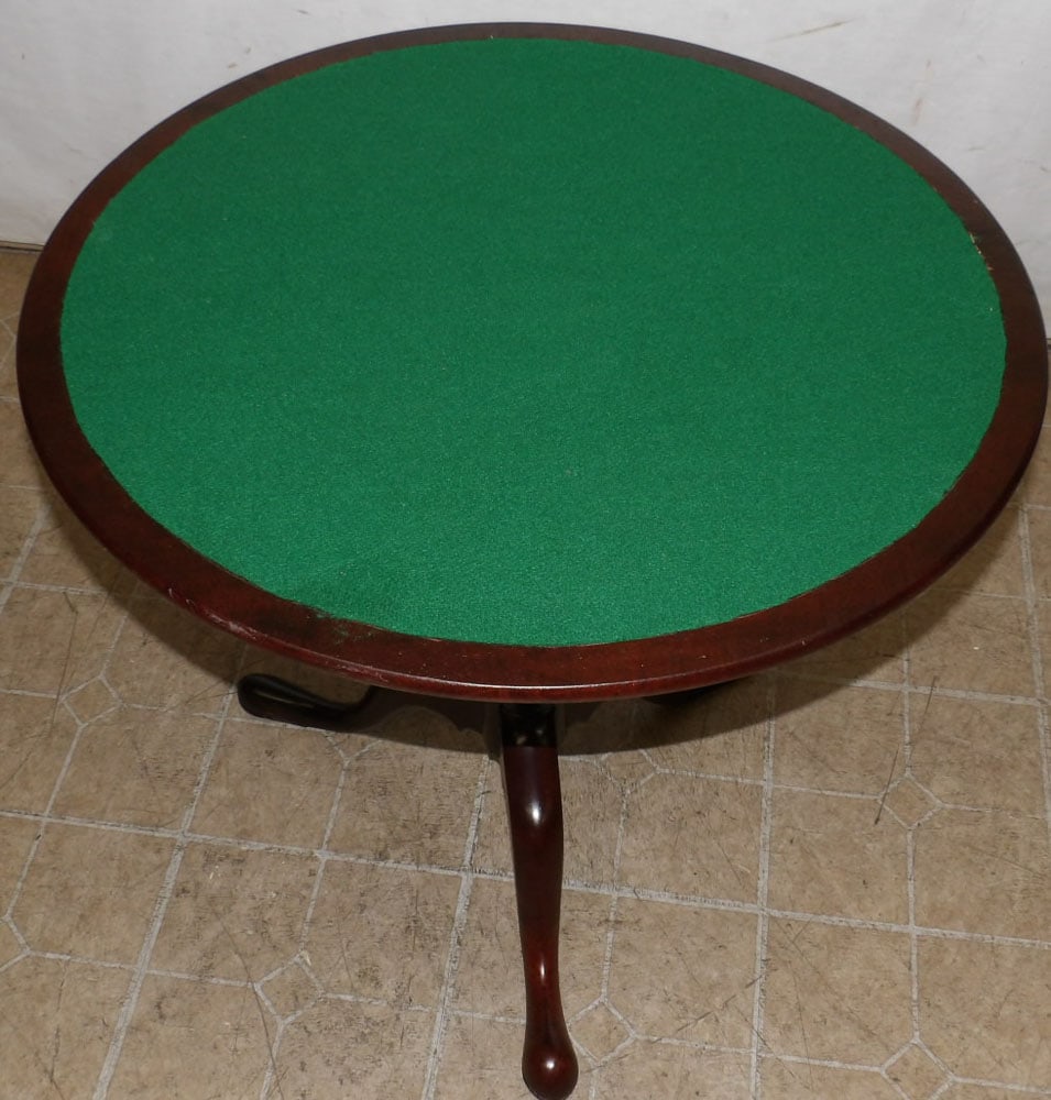 19th century mahogany tilt top table with bird cage and felt top (1 of 3)